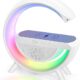 Bluetooth Speaker with Night Lights,Bluetooth Speakers with Wireless Phone Charger,Phone Wireless Charging Station FM Radio Speaker with Atmosphere Lamp Bedroom Office Shop Decor,Birthday Gift