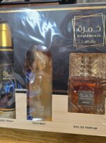 Lattafa_Khamrah_3_Pcs_Gift_Set_100ml_EDP_200ml_Deo_50ml_Hairmist