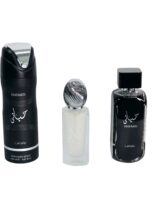 HayaatiBlackLattafaForMen3PicsDiftSet3.4ozEauDeParfumBodySprayCorporal6.7oz1.7ozHairMist_5