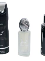 HayaatiBlackLattafaForMen3PicsDiftSet3.4ozEauDeParfumBodySprayCorporal6.7oz1.7ozHairMist_7