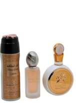 FakharGoldForWomenByLattafa3PcsGiftSetFragrances100mlEaudeParfum200mlDeodorantBody50mlHairMist_5