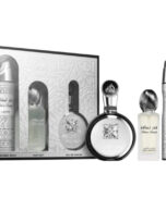 FakharSilverLattafaForMen3PcsGiftSet3.4ozEaudeParfumSpray6.7ozDeodorant1.7ozHairMist