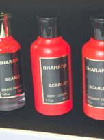 BhararaSCARLET5PCS3.4ozEDP_0.34ozEDPMini_6.7ozB.L._6.7OzS.GEL_0.34oz_1