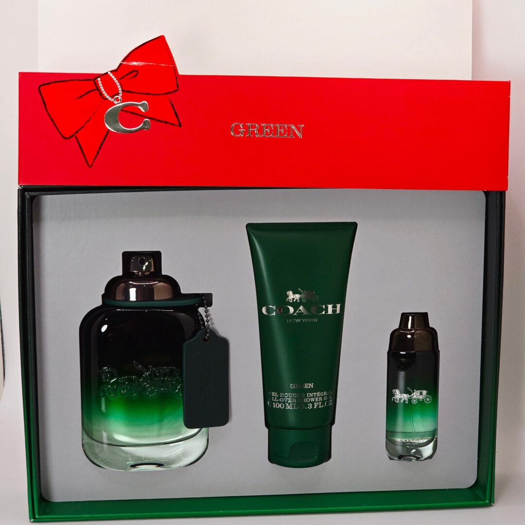 Coach Green Gift Set for Men – EDT 3.3 oz + Shower Gel + Mini