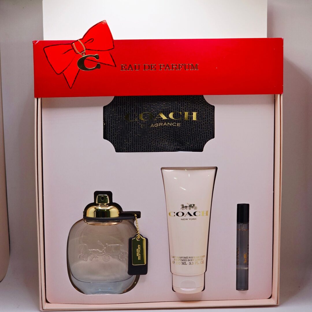 Coach Eau De Parfum Gift Set for Women – EDP 3 oz + Lotion + Travel