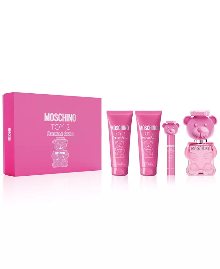 Moschino Toy 2 Bubble Gum Women's 4-Piece Gift Set – EDT Spray, Body Lotion, Shower Gel